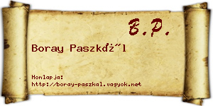 Boray Paszkál névjegykártya